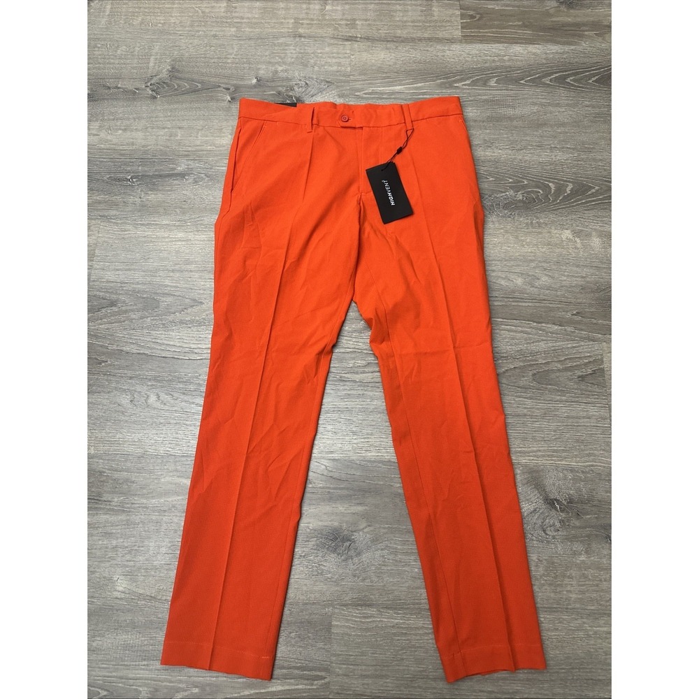 J Lindeberg High Vent Pants Fiery Red Golf Pants Men's 33x32